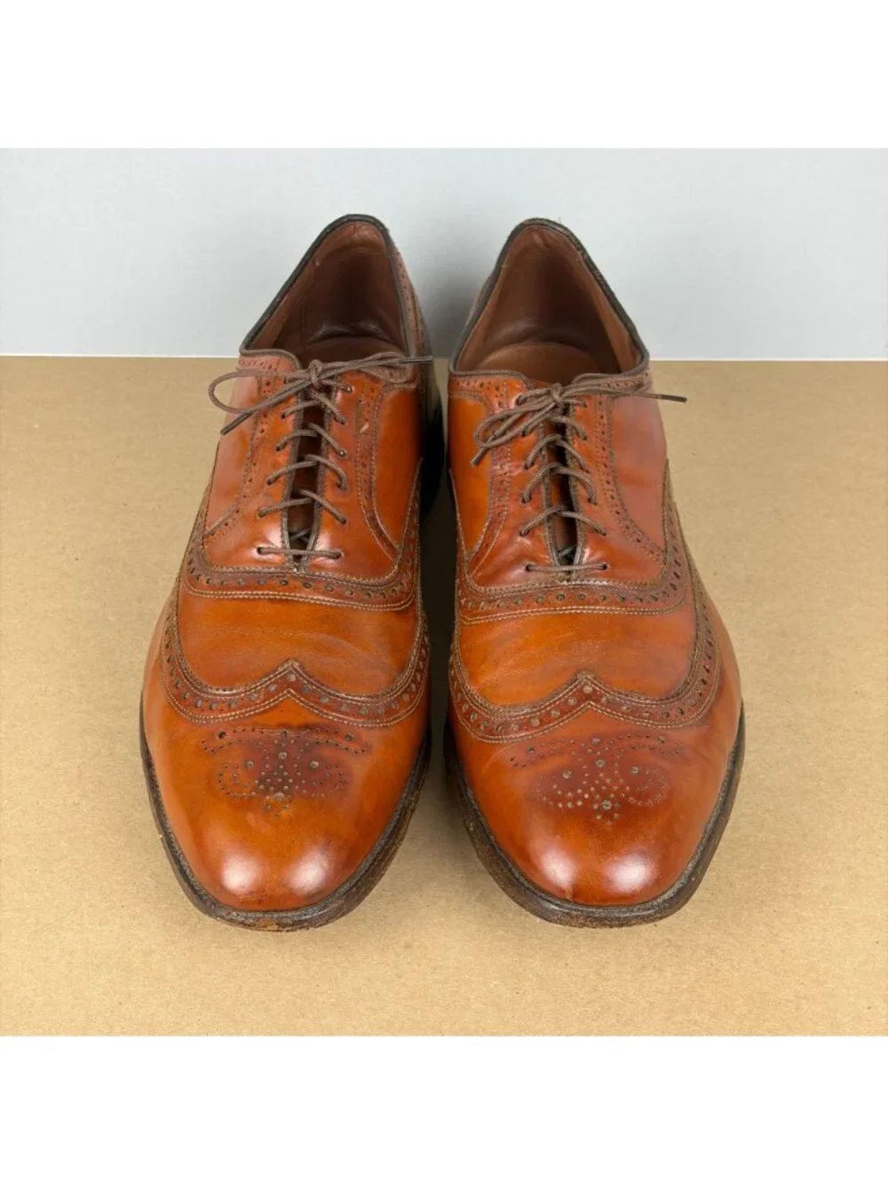 Allen Edmonds McAllister Wingtip Oxford Dress Shoes Mens 16 Brown Leather